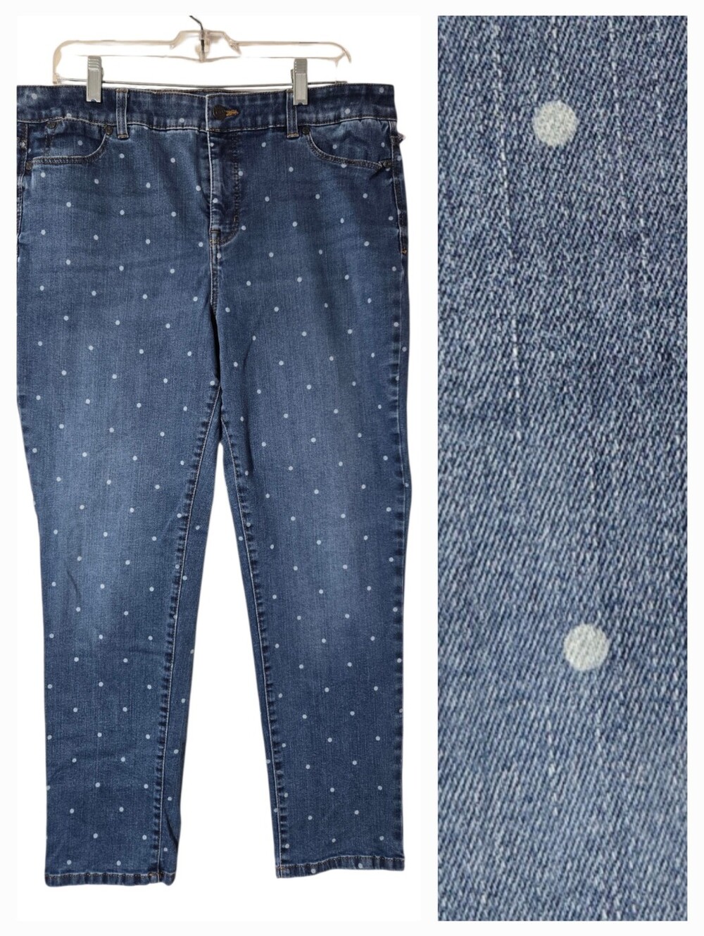 Talbots Simply Flattering 5-Pocket Dot Print Ankle Jean